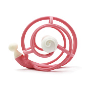 Mombella прорезыватель силиконовый Snail в твердой упаковке, розовый