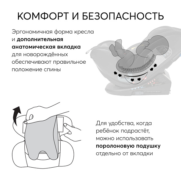 Happy Baby автокресло 0+ OREX black (0-12 лет, до 36 кг) - фото  8