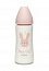 Suavinex бутылка 360мл с круглой силикиновой соской (3 позиции) Hugge Baby, роз.зайка