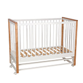OLANT BABY кровать приставная с маятником Elvis белый/бук