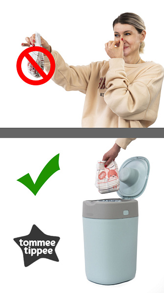 Tommee Tippee утилизатор подгузников, накопитель для использованных подгузников Twist & Click, green - фото  18