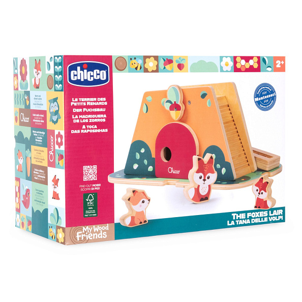 Chicco набор развивающий деревянные игрушки Лисье логово - фото  1