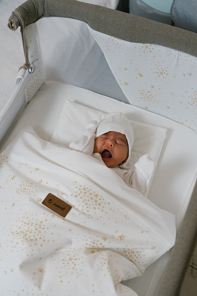 JANE кровать приставная 0+ с комплектом постельного белья Baby Side, Star - фото  12