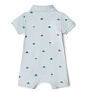 Babybu комбинезон укороченный с воротником поло TURTLE BRODERIE 100% органический хлопок цвет голубо - фото 2
