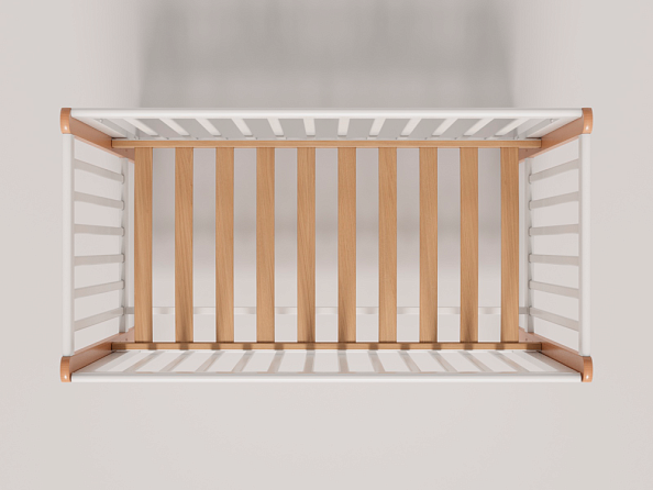 OLANT BABY кровать детская с маятником Bliss белый/бук - фото  14