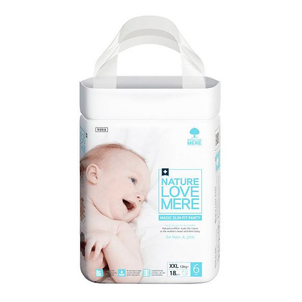 Nature love mere трусики-подгузники XXL ультратонкие 18 штук Magic Slim от 13 кг - фото  1