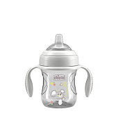 Chicco поильник 4 месяца+ Transition Cup 200 мл серый