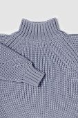 Mimibaby свитер 100% шерсть с воротом цвет дымчатый