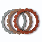 MUSHIE  Flower Bracelet Cambridge Blue/Clementine/Natural, 3 