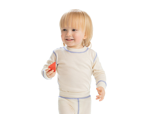 NORVEG футболка 100% шерсть с длинным рукавом Soft Kids цвет молочный - фото  1
