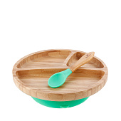 Avanchy тарелка с ложкой бамбуковая Toddler, зеленая