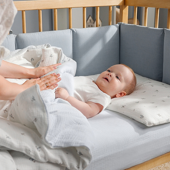 Perina комплект постельного белья Muslin Птички/Голубая пастель 3 предмета - фото  8