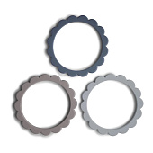 MUSHIE  Flower Bracelet Dove Gray/Steel/Stone, 3 