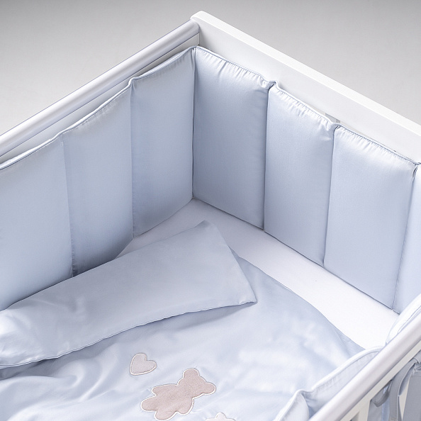Perina защита для детской кроватки (фенс-бортик) "Sateen Collection" (голубой) - фото  3