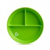 Munchkin тарелка детская на присоске секционная Stay Put™с 6 мес., зеленая