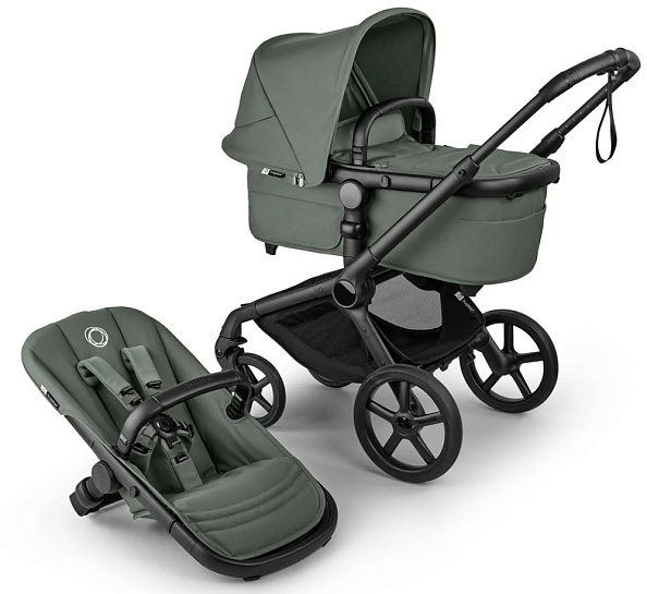 Bugaboo Fox5 Renew коляска 2 в 1 Black/ Forest Green/Forest Green complete - фото  1