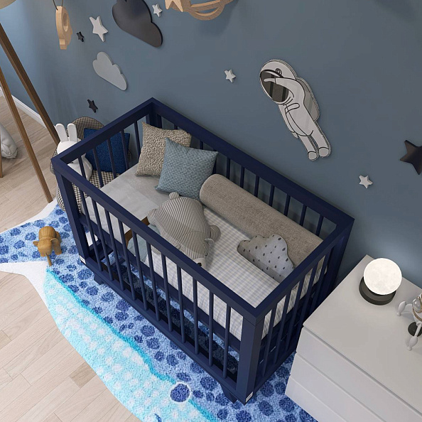 Lilla кровать детская приставная Aria, Night Blue