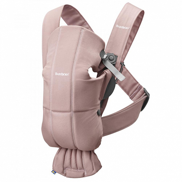 BabyBjorn рюкзак для переноски новорожденных Mini Cotton пепельно-розовый