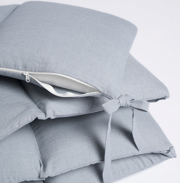 Perina защита для детской кроватки (бампер универсальный) "Soft Cotton" (голубой)  - фото  3