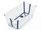 Stokke® Flexi Bath® cкладная ванночка с горкой Transparent Blue