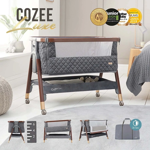 TUTTI BAMBINI Колыбель Tutti Bambini CoZee Luxe Walnut/Slate+ Ванна с горкой Stokke White - фото  3