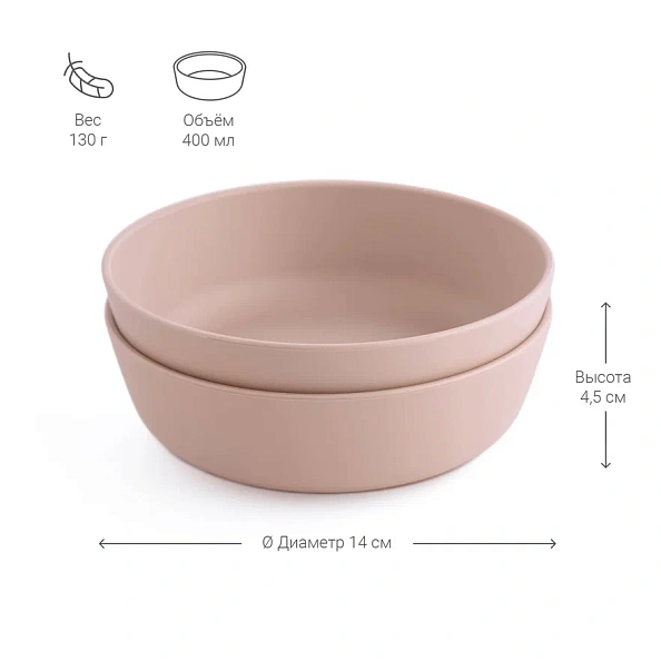 Edda набор мисок 2 штуки Пудра - фото  4