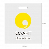 Пакет полиэтиленовый  прозрачный с логотипом "Олант" 