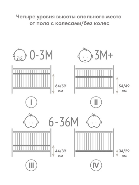 OLANT кровать приставная с маятником Элвис (Elvis) белый/бук - фото  9