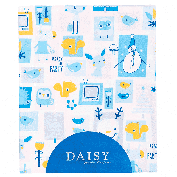 Daisy пеленка хлопок (перкаль) 90х150 1 шт. мультяшки голубой