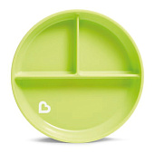Munchkin тарелка детская на присоске секционная Stay Put™с 6 мес., зеленая