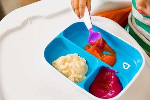 Munchkin тарелки детские секционная Splash™ набор 2шт. с 6 мес., голубая зеленая