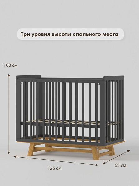 OLANT кровать с маятником Скаген ЕССО графит/бук - фото  10