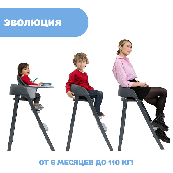 Chicco стульчик для кормления Crescendo up Etna black re lux - фото  6