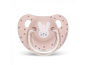 Suavinex пустышка "Hello Baby" с анатомической силиконовой соской от 18 месяцев, цвет розовый