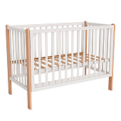 OLANT BABY кровать детская с маятником Bliss белый/бук