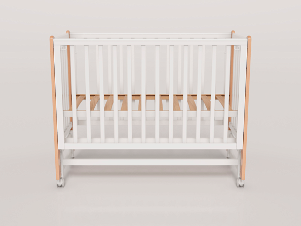 OLANT BABY кровать детская с маятником Bliss белый/бук - фото  6