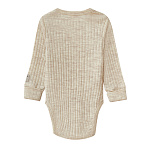 Babybu боди с длинным рукавом из 100% шерсти мериноса Almond Melange