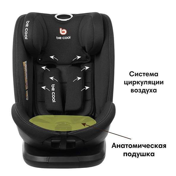 BE COOL Автокресло Sun I-Size (40-150 см, 0-12 лет) гр.0/1/2/3 Be Dark - фото  4