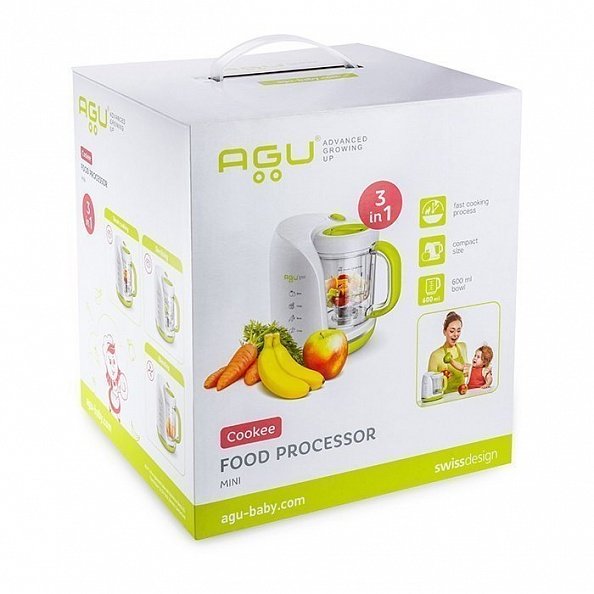 Agu Baby Пароварка блендер для детского питания, процессор 3 в 1 Cookie
