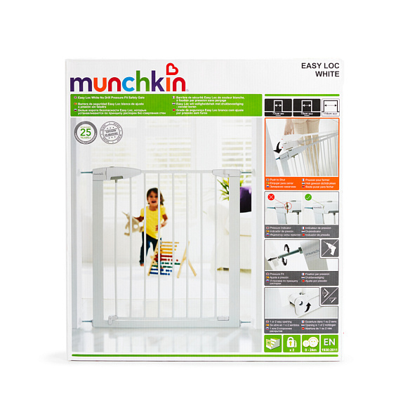 MUNCHKIN ворота безопасности металлические MCK Easy Lock White  - фото  13