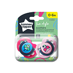 Tommee Tippee соска-пустышка силиконовая Fun Style, 0-6 мес., 2 шт.