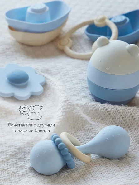 Edda погремушка - прорезыватель Гантеля, Небо - фото  8