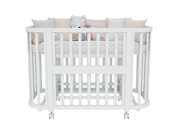 OLANT BABY кровать-трансформер с маятником Vila белый - фото  2