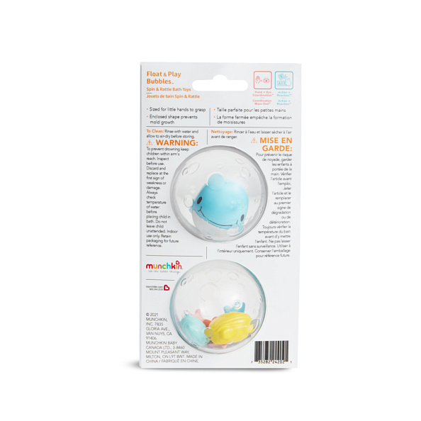 Munchkin игрушка для ванны Пузыри-поплавки кит 2 шт. 4+ - фото  4