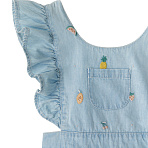 Babybu комбинезон на бретельках FRUITY BRODERIE 100% хлопок цвет голубой