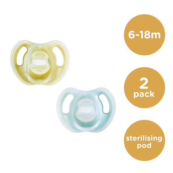 Tommee Tippee соска-пустышка силиконовая Ultra-Light, 6-18 мес., 2 шт. - фото  10