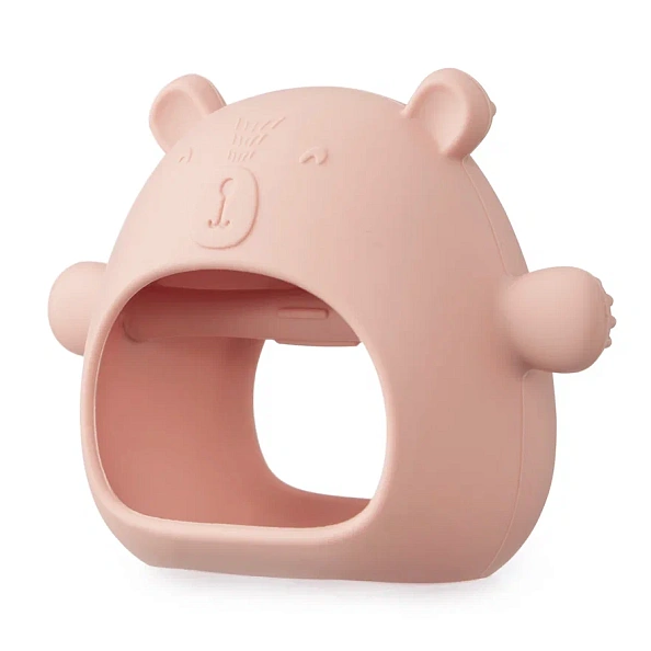 Happy Baby прорезыватель силиконовый массажер для десен bear pink - фото  2