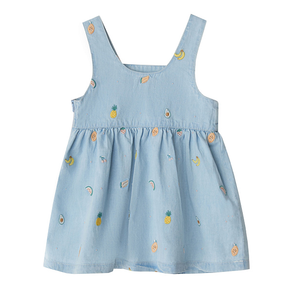 Babybu сарафан FRUITY BRODERIE 100% Хлопок цвет голубой - фото  2
