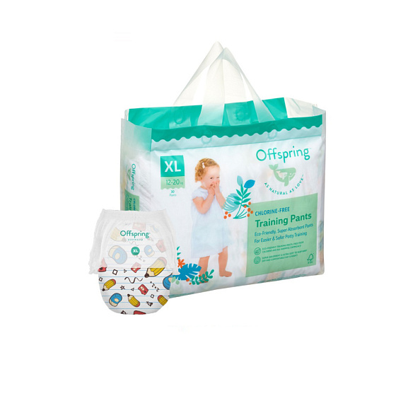 Offspring трусики-подгузники XL 12-20 кг 30 штук Карандаши - фото  1