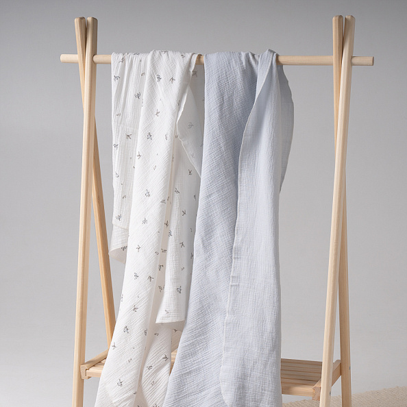 Perina комплект пелёнок детских (2 шт) Птички/Голубая пастель - фото  3